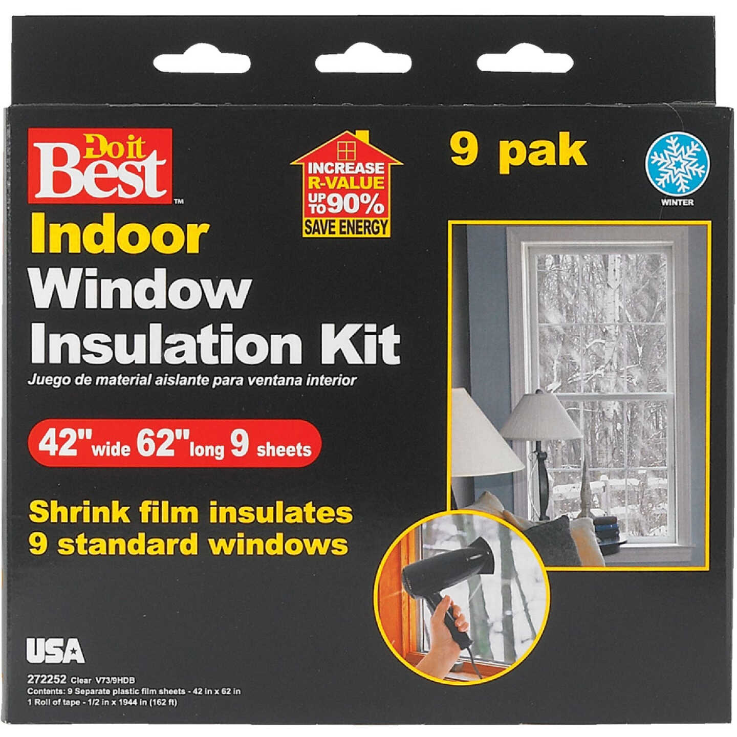 Do it Best 42 In. x 62 In. Indoor Shrink Film Window Kit, (9-Pack) - Delta  Lumber